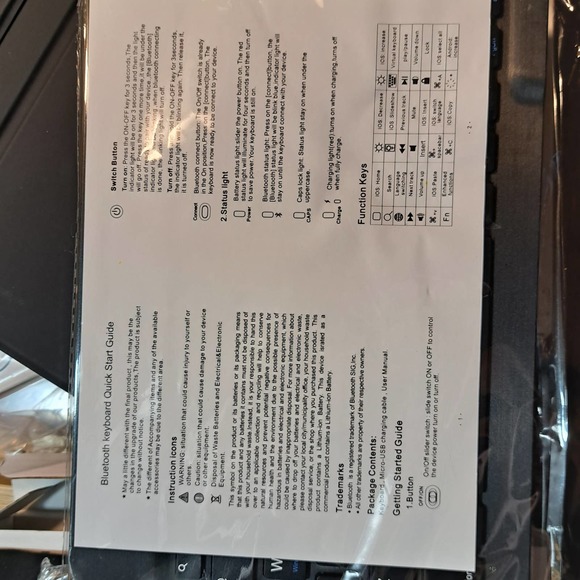 Black ultra-thin keyboard Bluetooth-Long Life-for iPad-Galaxy-Smartphones ETC - Picture 10 of 10